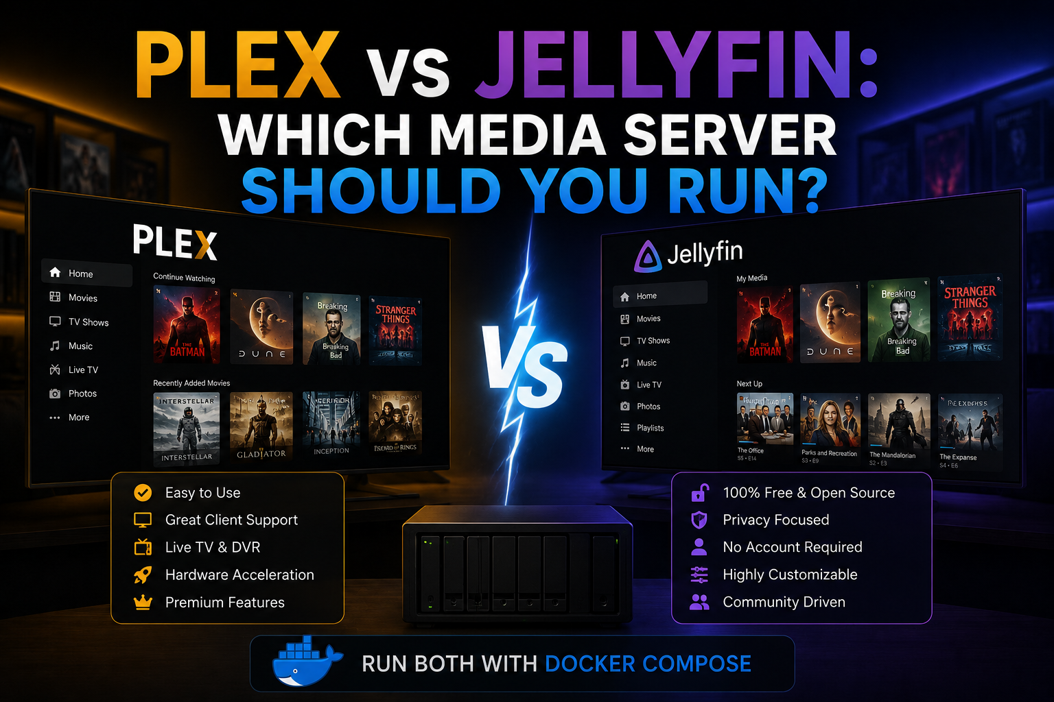 Plex vs Jellyfin: Which Media Server Should You Run?